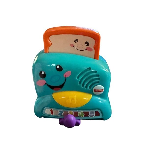 Vintage Fisher-Price Smiling Toaster Toy - Blue and Yellow - Picture 1 of 3